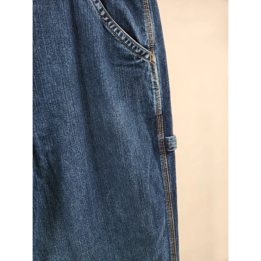 VTG‎ Benzene Carpenter Jeans Mens 42x30 Blue Baggy Denim Dark Wash American USA - Picture 4 of 9